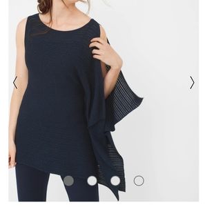 NWOT Asymmetric Drape Sleeve Shimmer Sweater